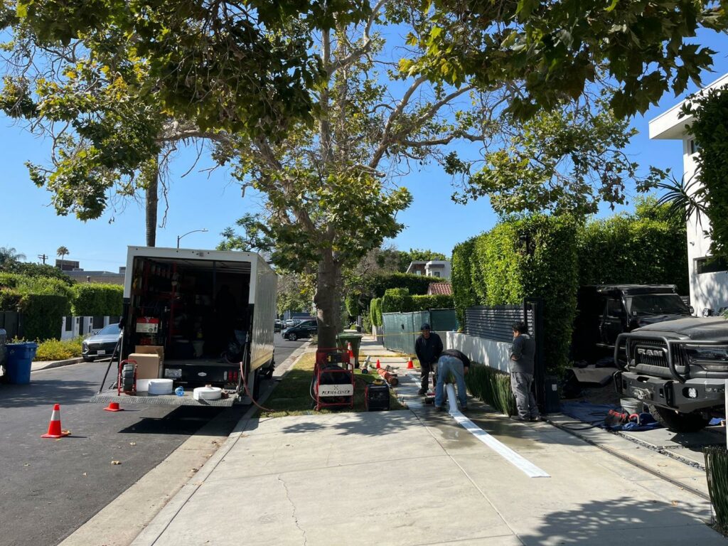 Spot Sewer Lateral And Sleeved The Remaining Sewer Lateral By using The Method of Fiberglass Lining And A Clean Out Installation Los Angeles CA 90048